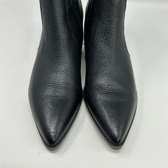 Franco Sarto Women's Black Leather Chelsea Boots Size 10M Pointed Toe Western - Picture 5 of 13
